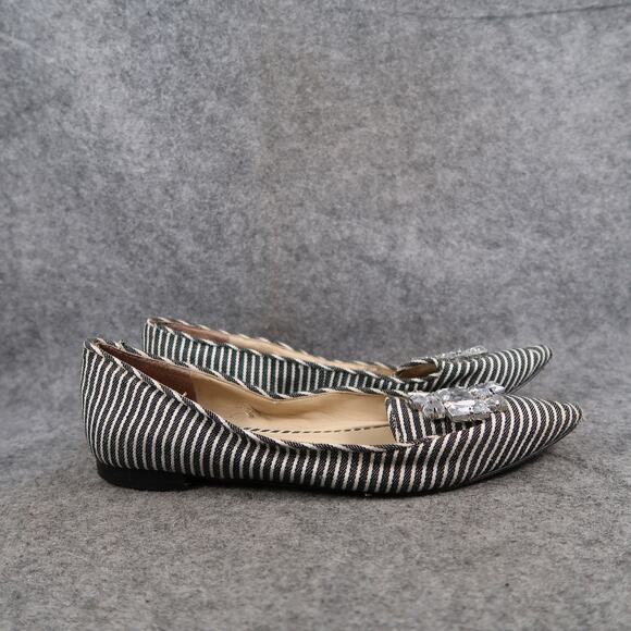 Sole Society Shoes Womens 6.5 Flats Pointed Toe Embellished Stripes Slip On - Picture 1 of 13